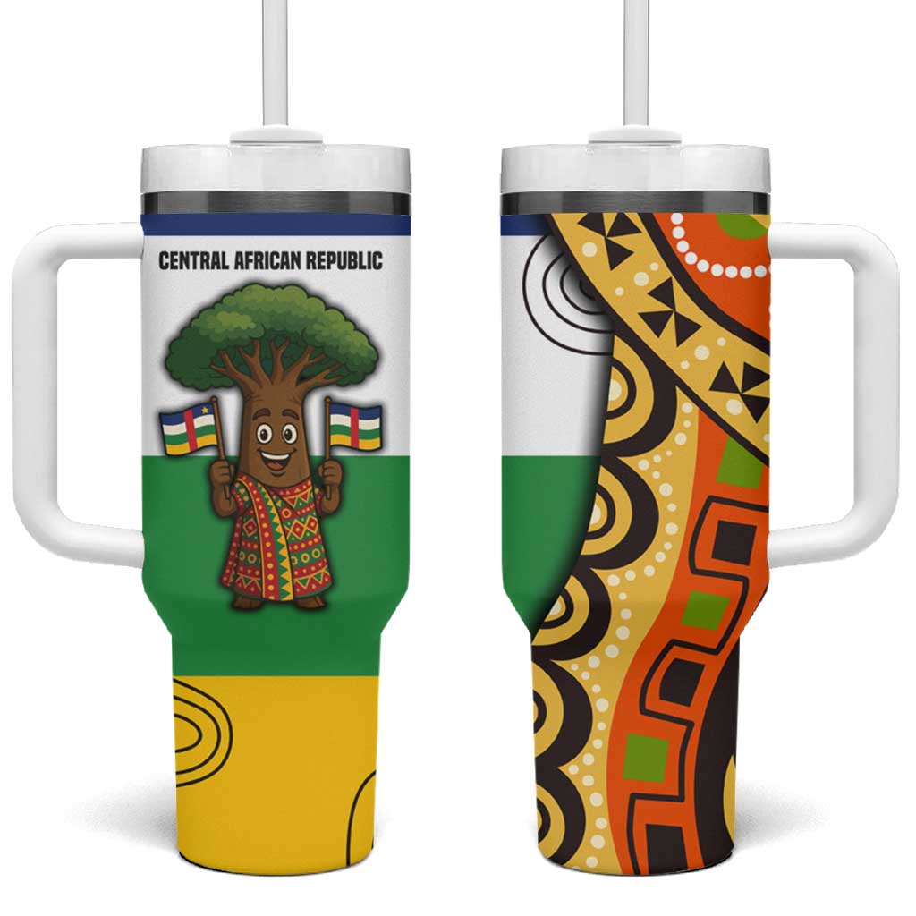 Central African Republic Tumbler With Handle Baobab and Flag TS04