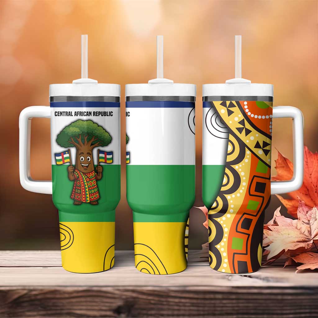 Central African Republic Tumbler With Handle Baobab and Flag TS04