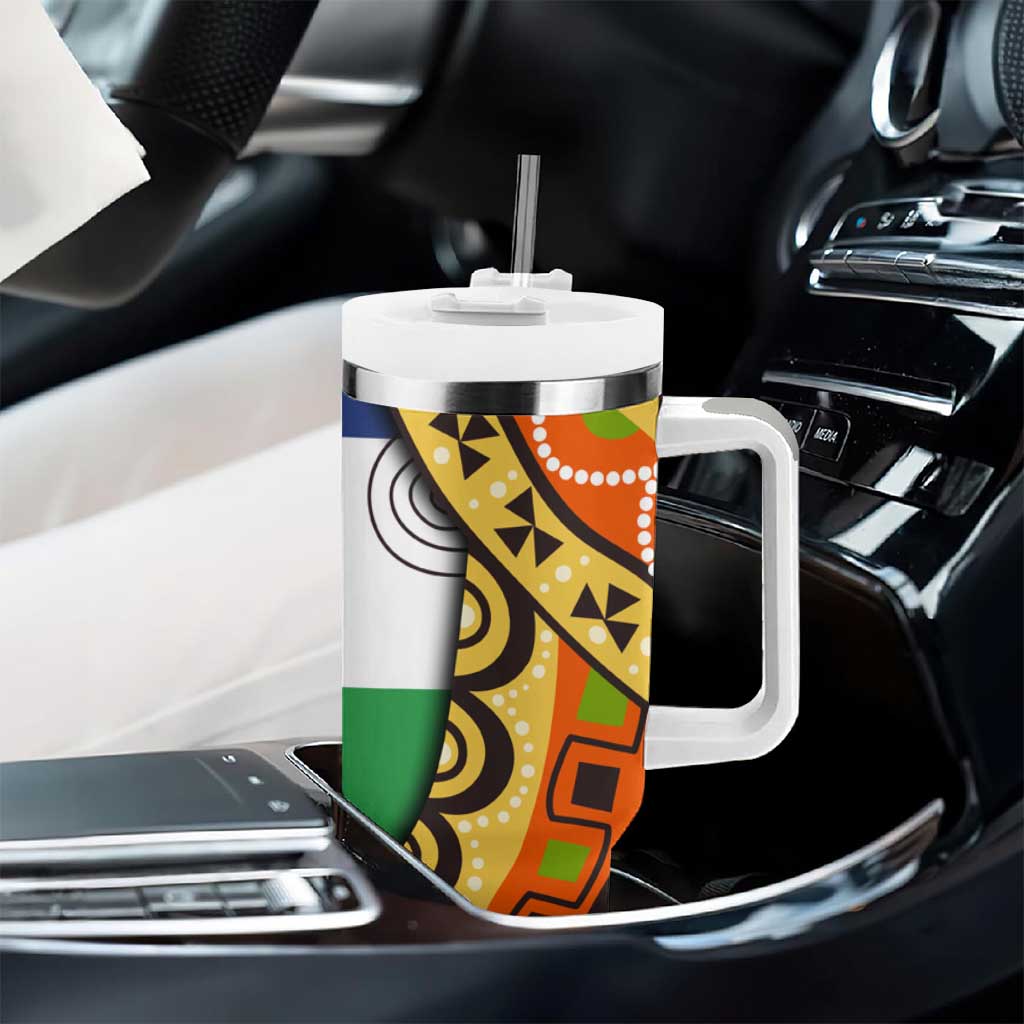 Central African Republic Tumbler With Handle Baobab and Flag TS04
