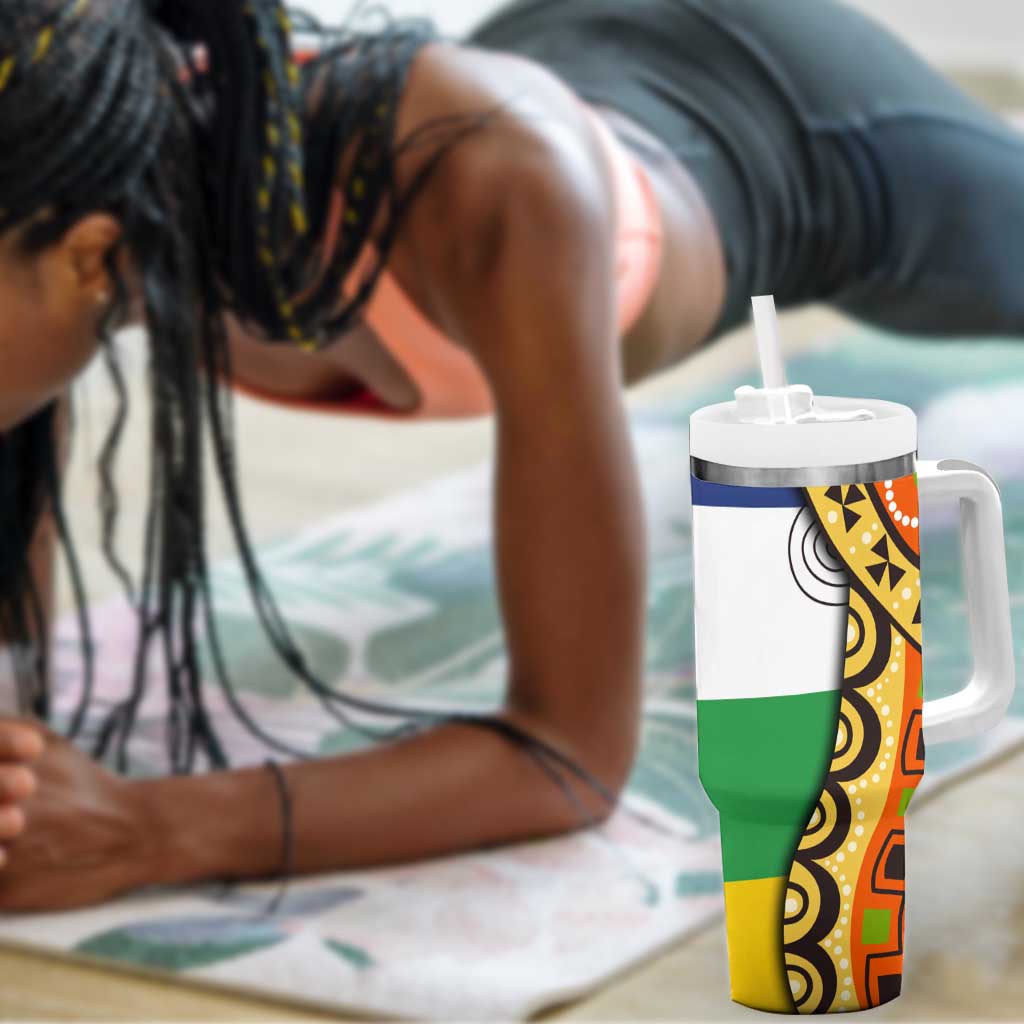 Central African Republic Tumbler With Handle Baobab and Flag TS04