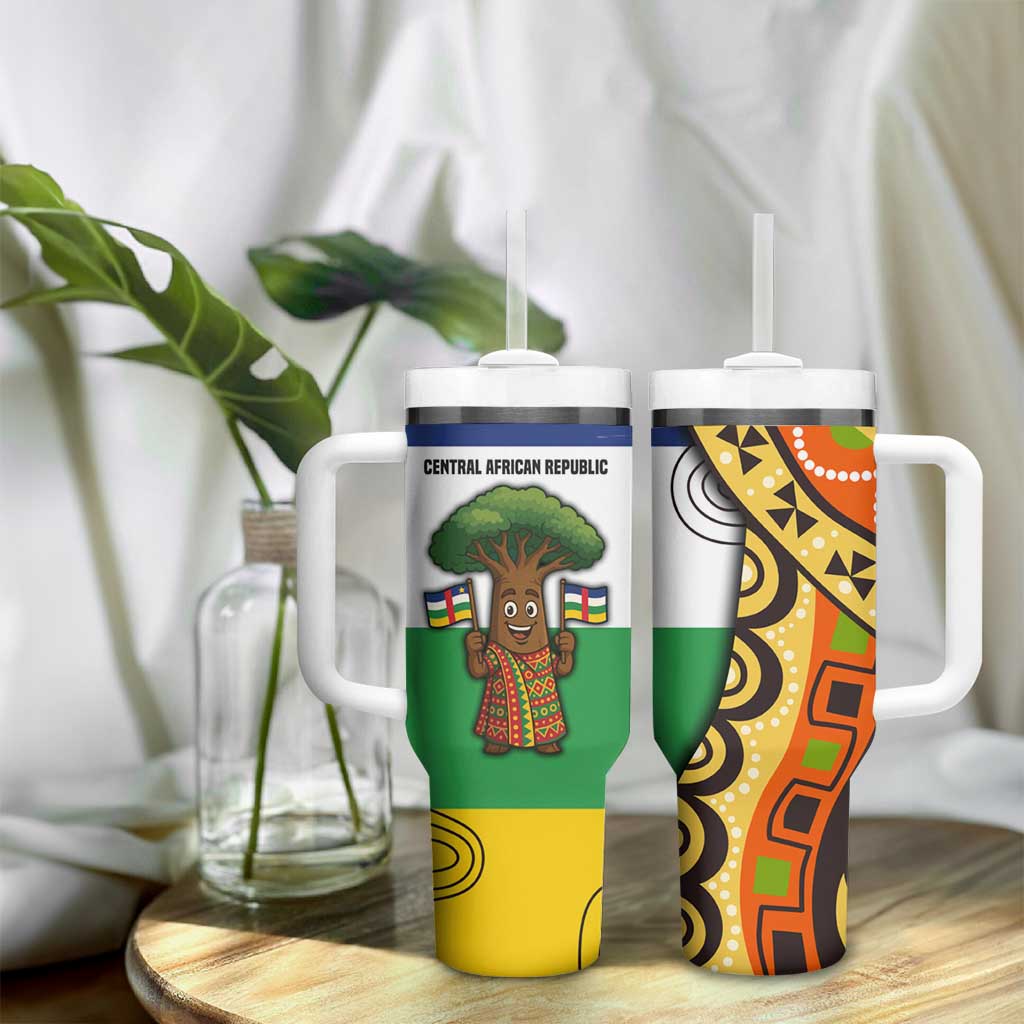 Central African Republic Tumbler With Handle Baobab and Flag TS04