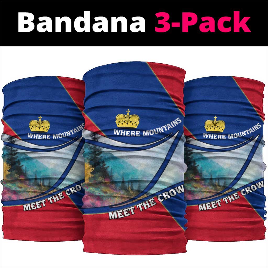 Liechtenstein Neck Gaiter with Red Blue Mountain Landscape Design and Crown Emblem TS04