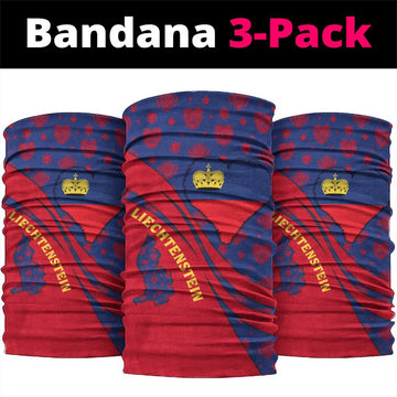 Liechtenstein Neck Gaiter with Red Blue Heart Design and Royal Coat of Arms Pattern TS04