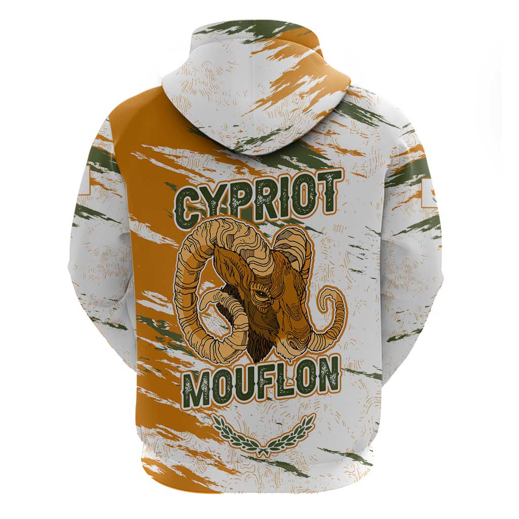 Cyprus Hoodie with Mouflon Illustration Design and National Laurel TS04