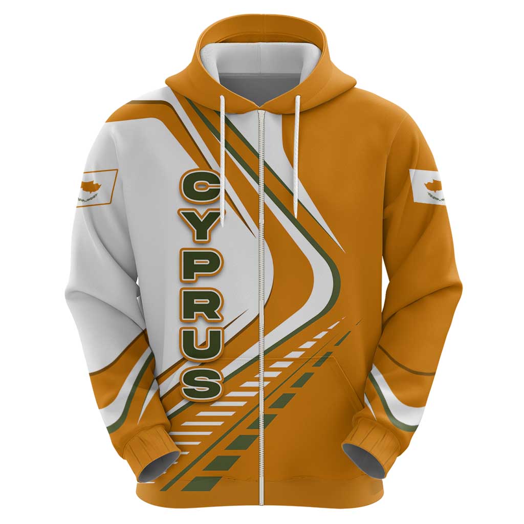 Cyprus Hoodie with Orange White Abstract Streak Design and Flag Emblem TS04