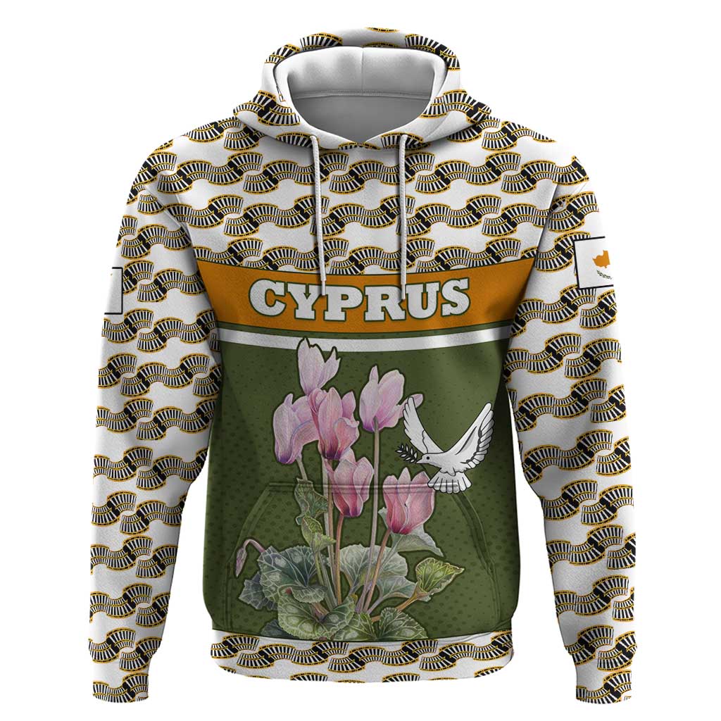 Cyprus Hoodie with Cyclamen Flower Illustration Design and National Emblem TS04