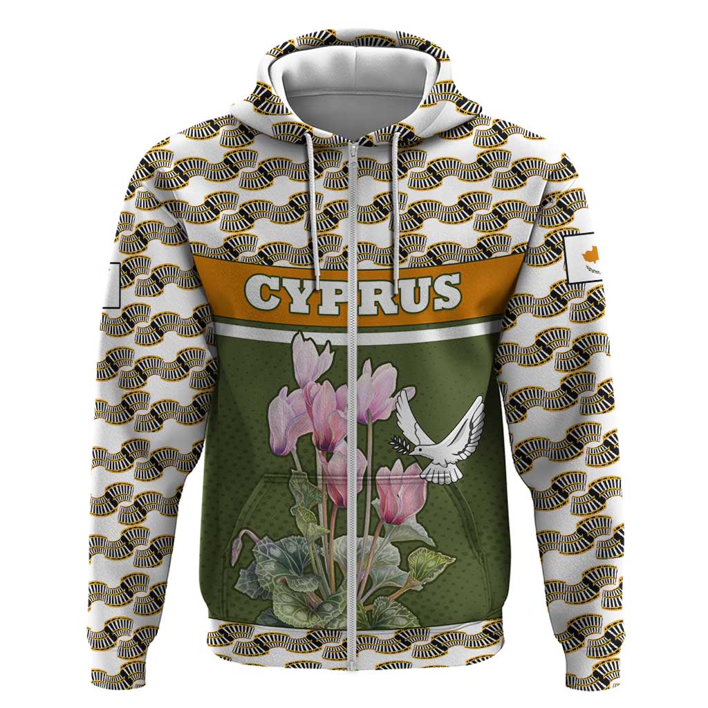 Cyprus Hoodie with Cyclamen Flower Illustration Design and National Emblem TS04