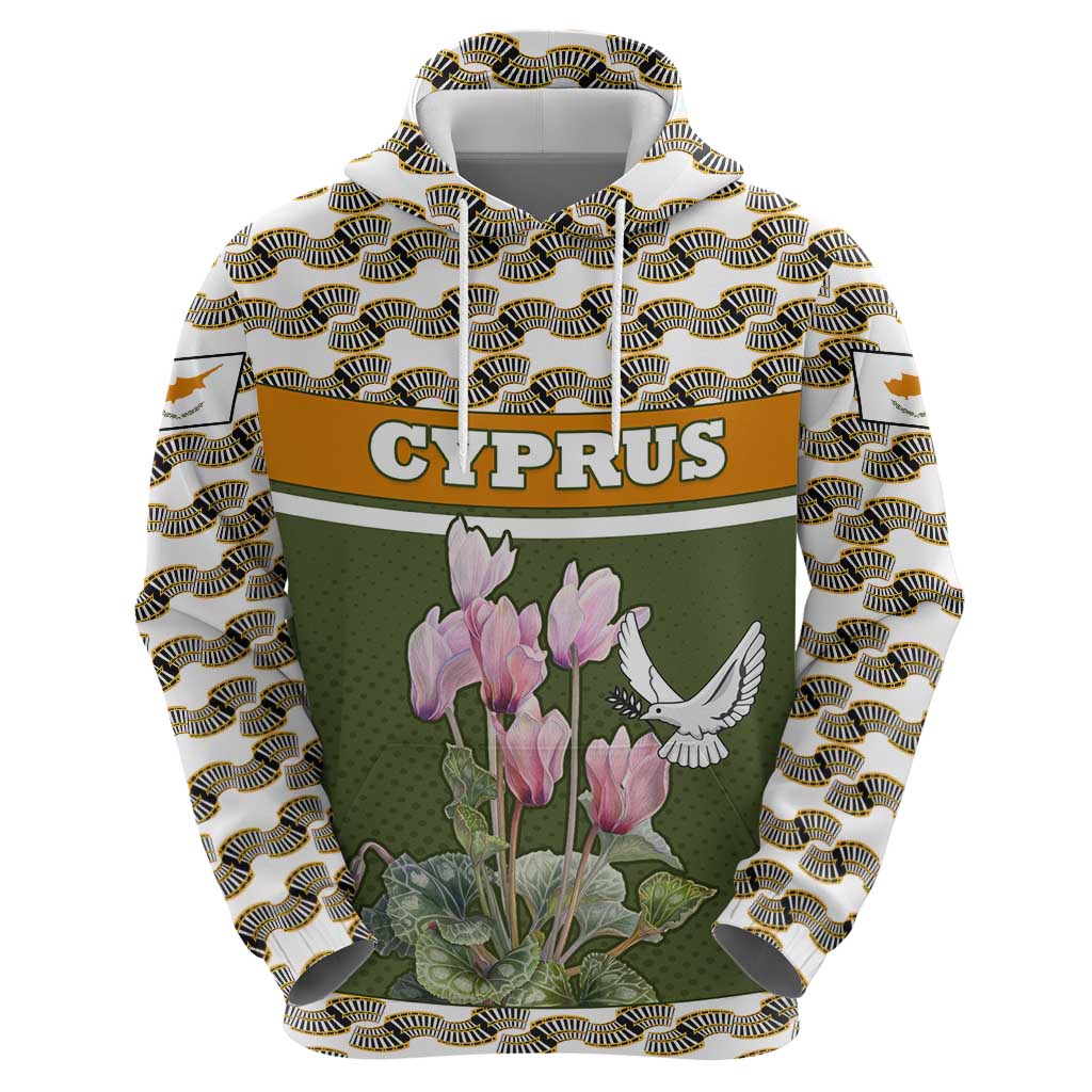Cyprus Hoodie with Cyclamen Flower Illustration Design and National Emblem TS04