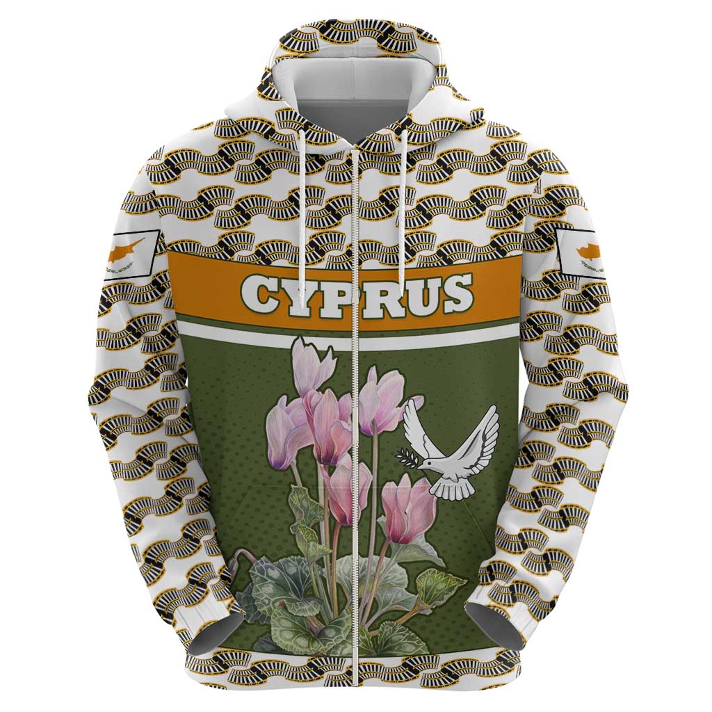 Cyprus Hoodie with Cyclamen Flower Illustration Design and National Emblem TS04