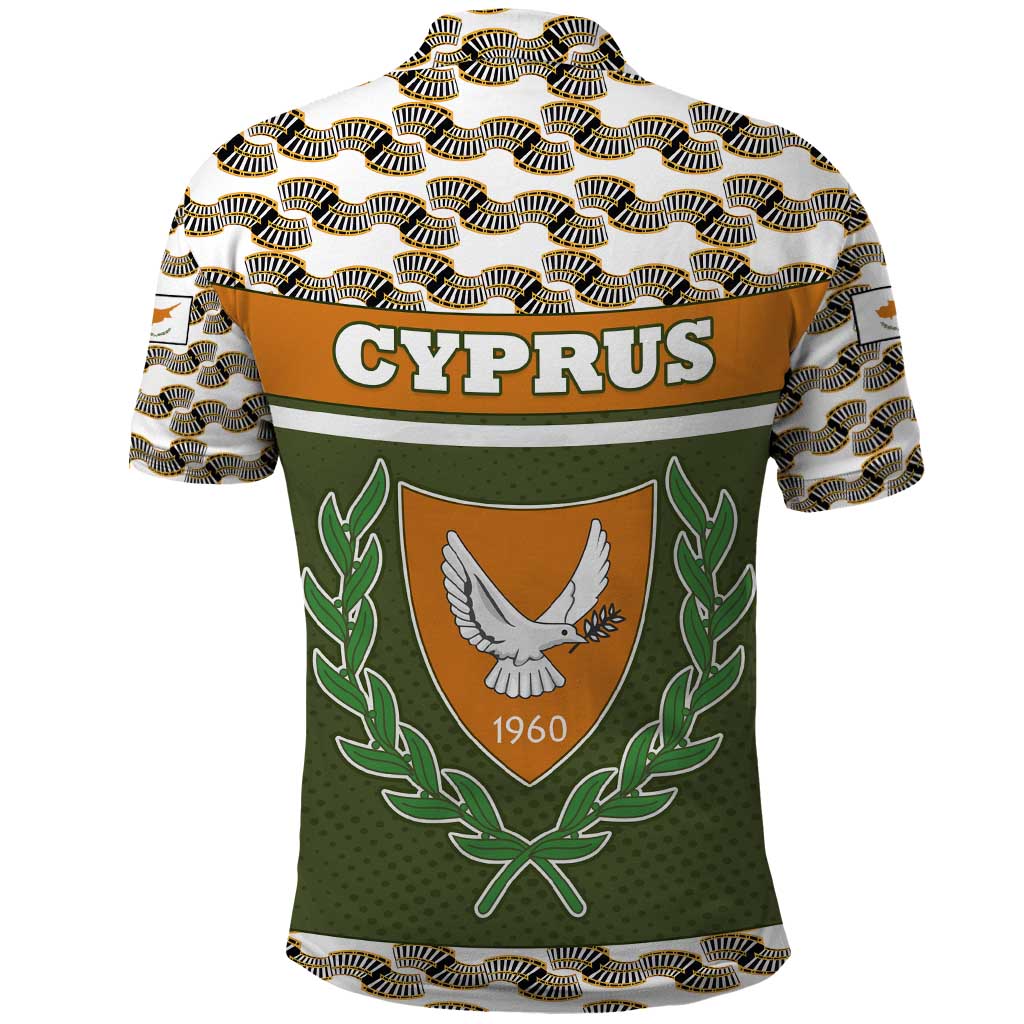 Cyprus Polo Shirt with Cyclamen Flower Illustration Design and National Emblem TS04