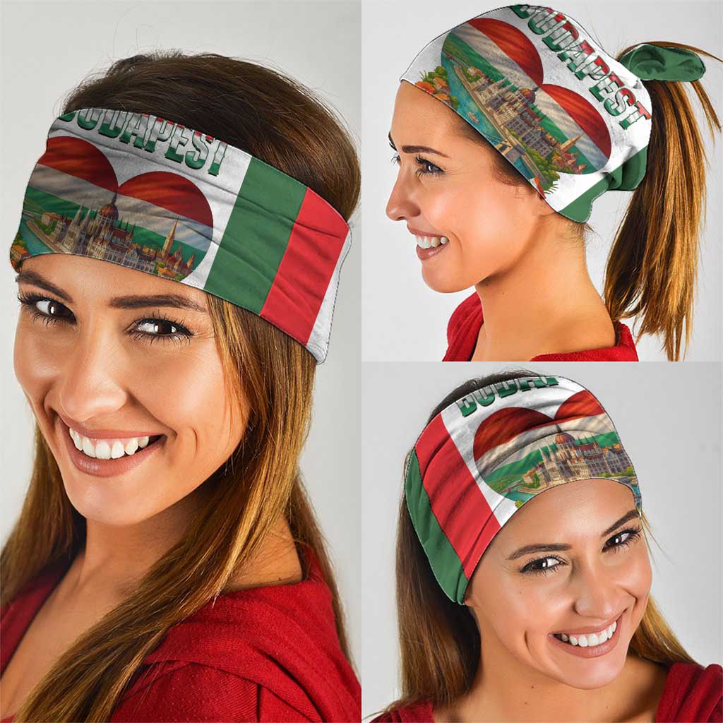 Hungary Neck Gaiter with Budapest Heart Illustration Design and Crown Emblem TS04