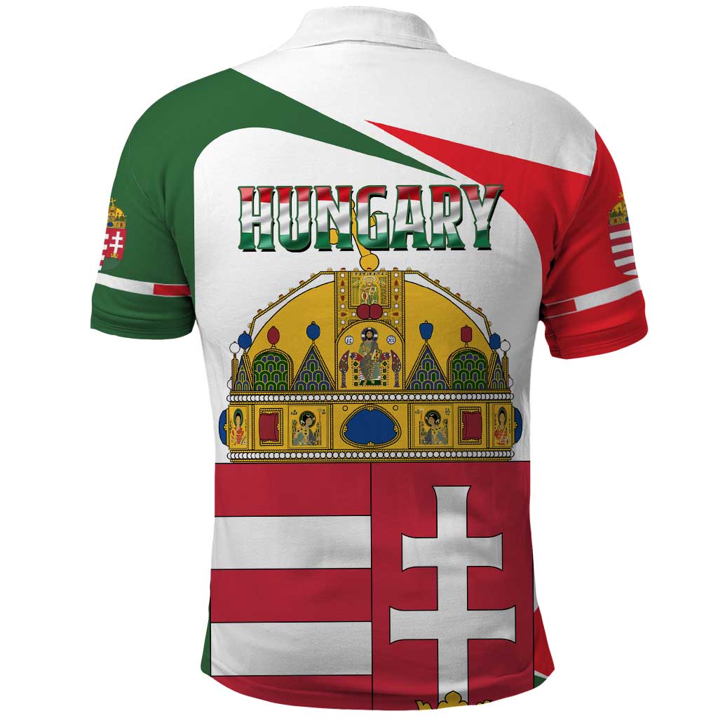 Hungary Polo Shirt with Budapest Heart Illustration Design and Crown Emblem TS04