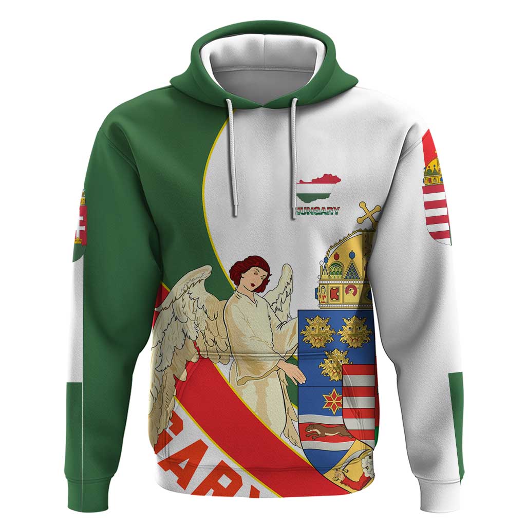 Hungary Hoodie with Knight and Angel Illustration Design and National Crest TS04