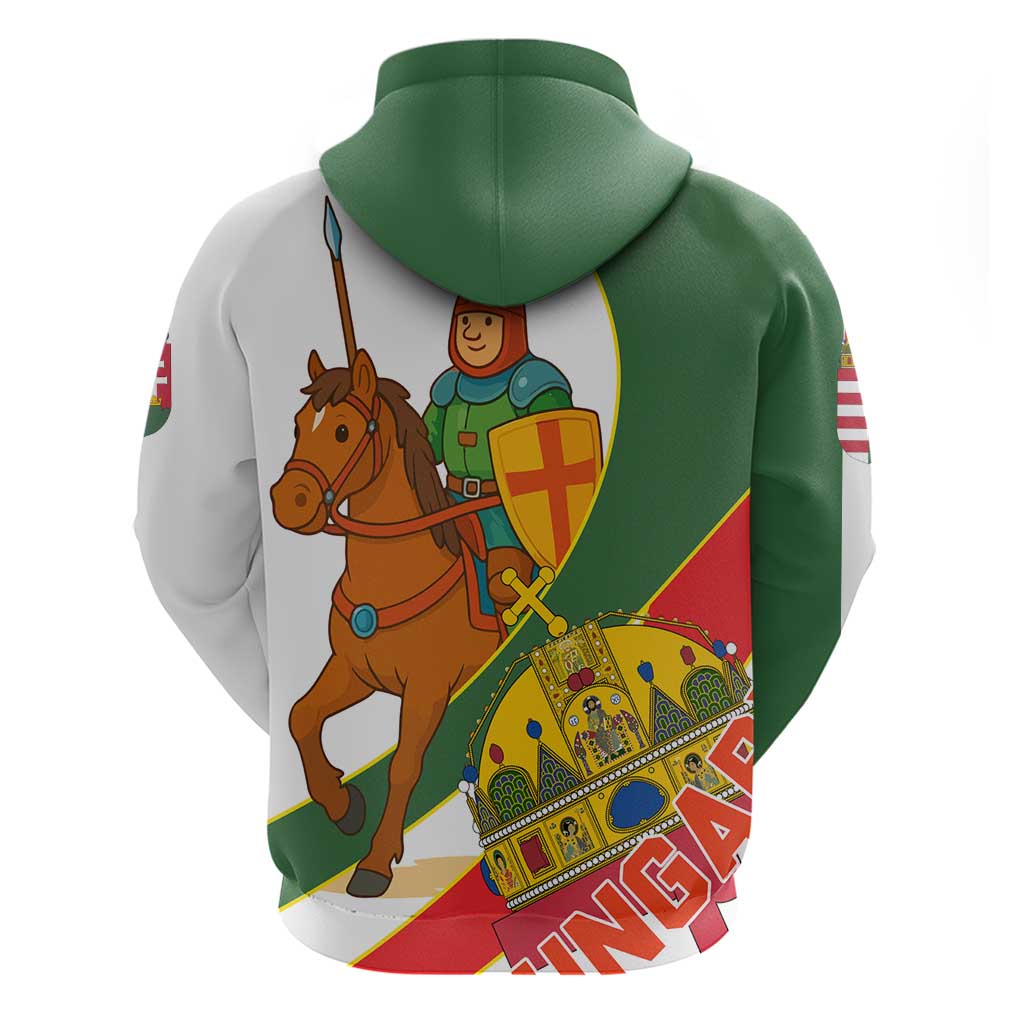 Hungary Hoodie with Knight and Angel Illustration Design and National Crest TS04