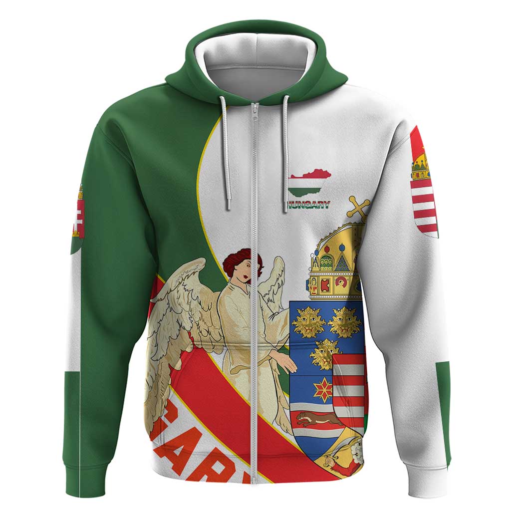Hungary Hoodie with Knight and Angel Illustration Design and National Crest TS04