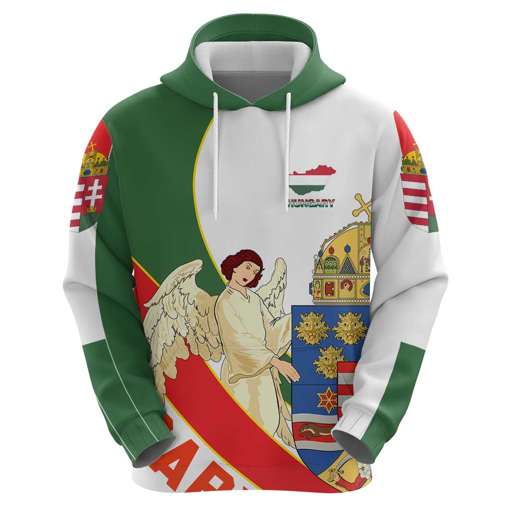 Hungary Hoodie with Knight and Angel Illustration Design and National Crest TS04