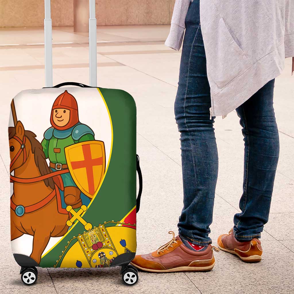 Hungary Luggage Cover with Knight and Angel Illustration Design and National Crest TS04