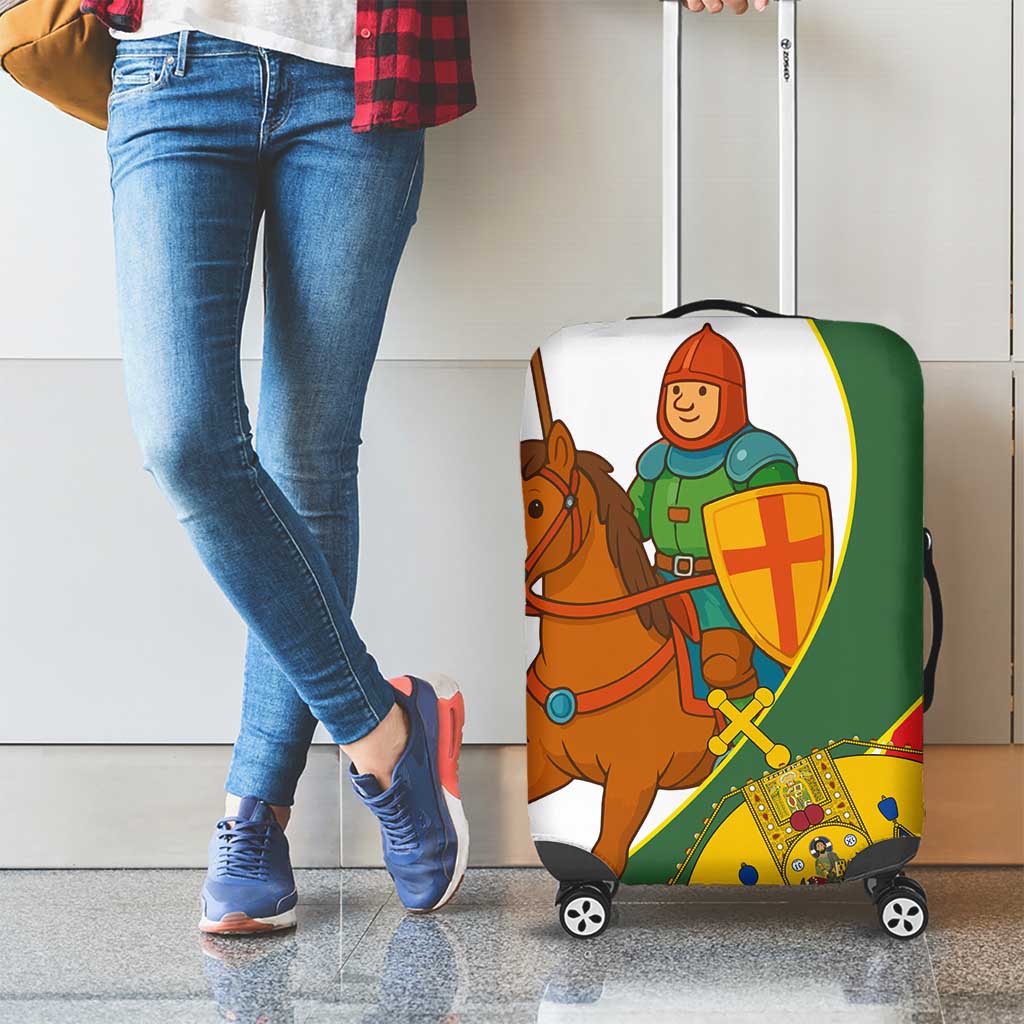 Hungary Luggage Cover with Knight and Angel Illustration Design and National Crest TS04