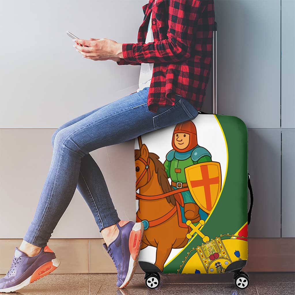Hungary Luggage Cover with Knight and Angel Illustration Design and National Crest TS04