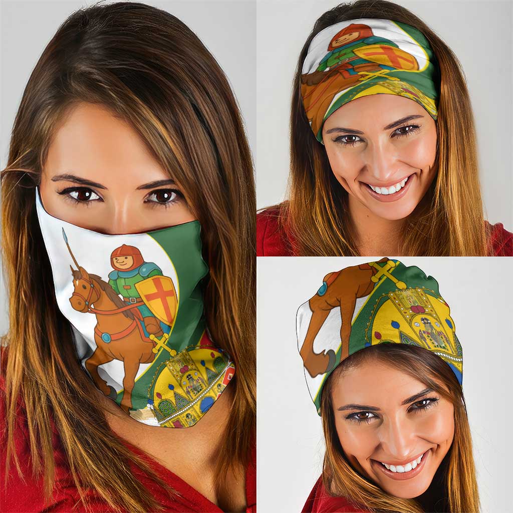 Hungary Neck Gaiter with Knight and Angel Illustration Design and National Crest TS04