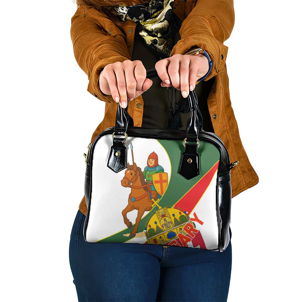 Hungary Shoulder Handbag with Knight and Angel Illustration Design and National Crest TS04