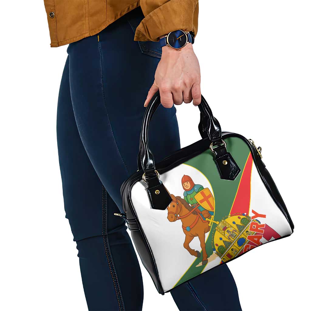 Hungary Shoulder Handbag with Knight and Angel Illustration Design and National Crest TS04