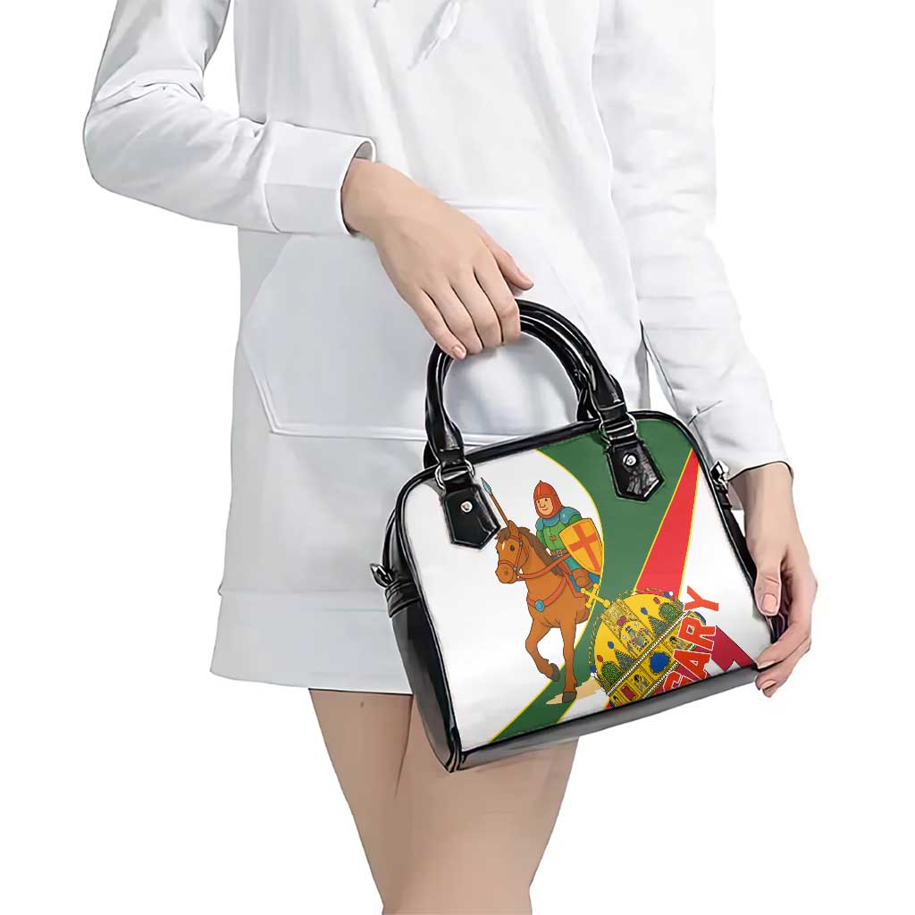 Hungary Shoulder Handbag with Knight and Angel Illustration Design and National Crest TS04