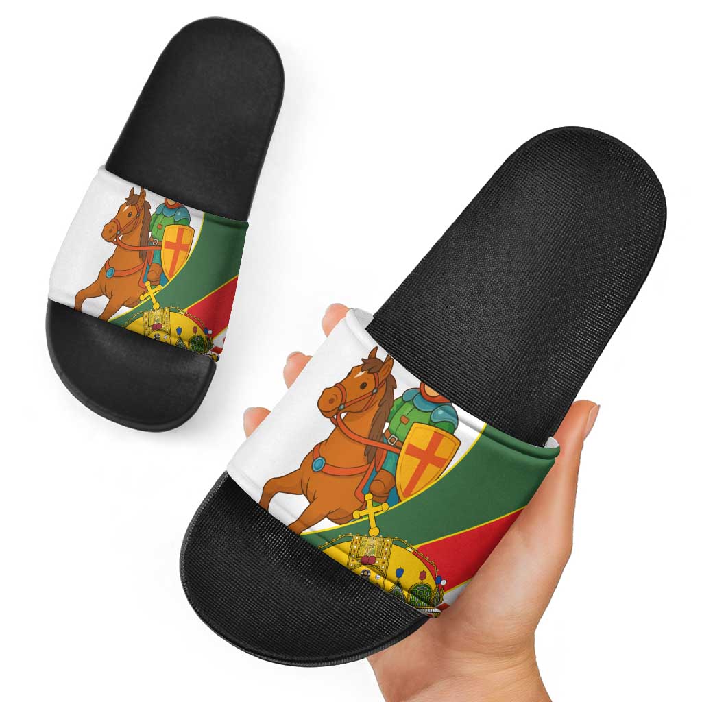 Hungary Slide Sandals with Knight and Angel Illustration Design and National Crest TS04