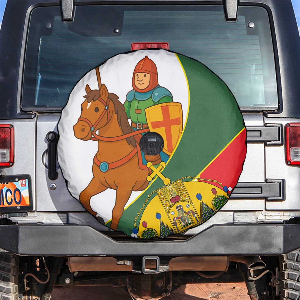 Hungary Spare Tire Cover with Knight and Angel Illustration Design and National Crest TS04