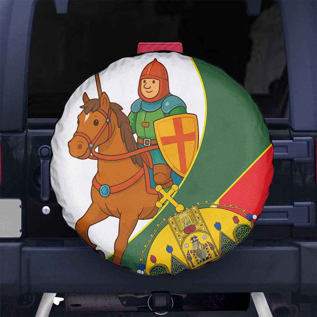 Hungary Spare Tire Cover with Knight and Angel Illustration Design and National Crest TS04