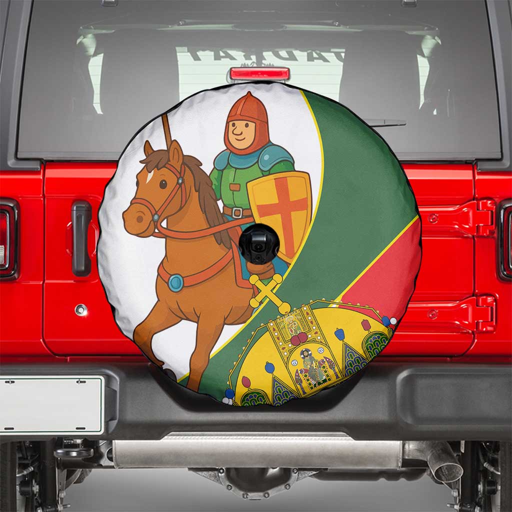 Hungary Spare Tire Cover with Knight and Angel Illustration Design and National Crest TS04