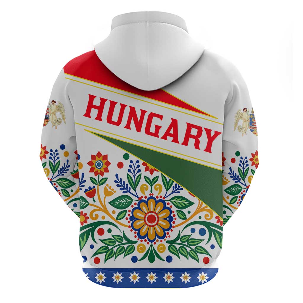 Hungary Hoodie with Folk Musician Illustration Design and Traditional Floral TS04