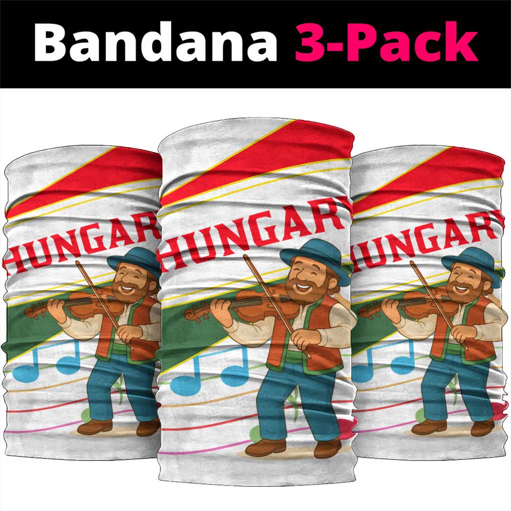Hungary Neck Gaiter with Folk Musician Illustration Design and Traditional Floral TS04