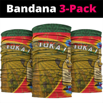 Hungary Neck Gaiter with Tokaj Vineyard Illustration Design and Grape Wine TS04