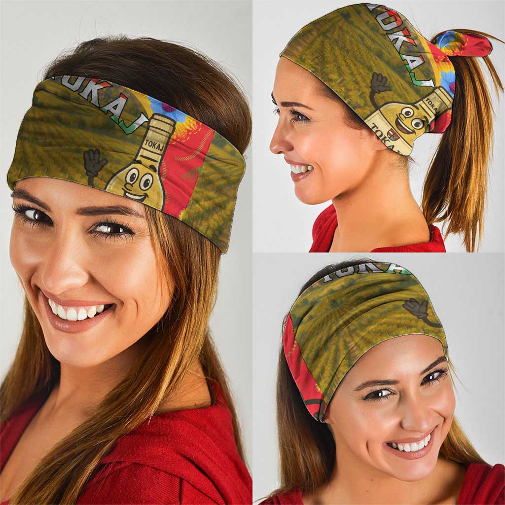 Hungary Neck Gaiter with Tokaj Vineyard Illustration Design and Grape Wine TS04