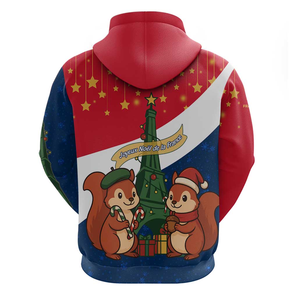 France Christmas Hoodie with Eiffel Tower Chipmunks Candy Canes and Starry Night Design TS04