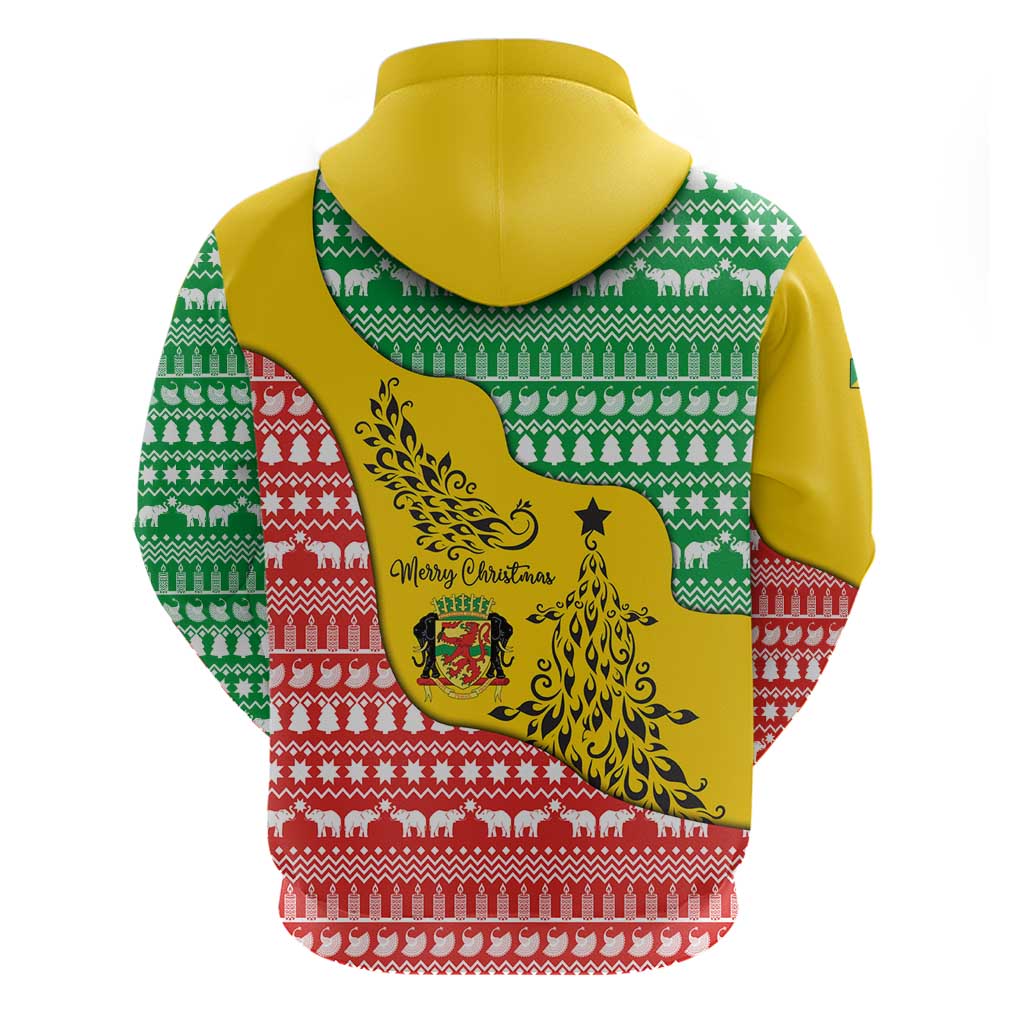 Congo Christmas Hoodie with Tribal Tree Design Coat of Arms and Animal Pattern TS04