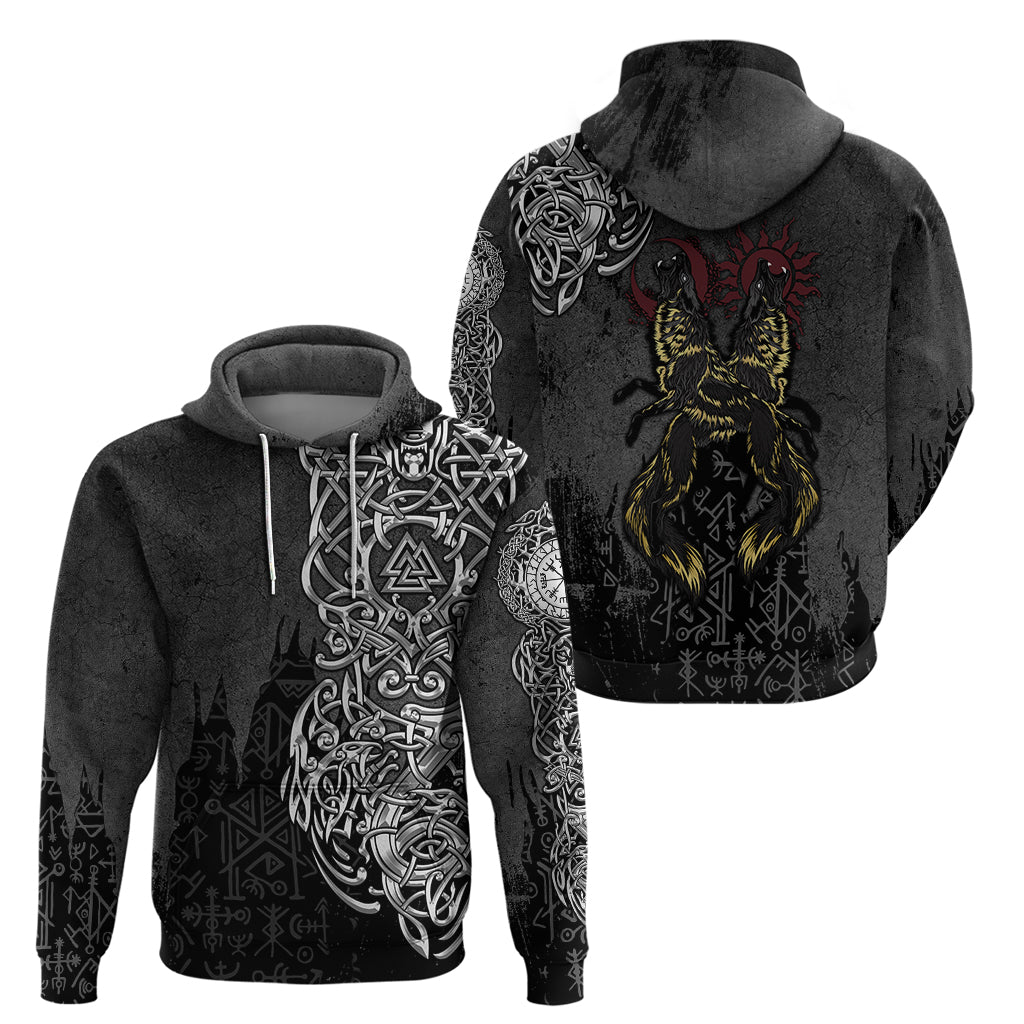 Viking Skoll and Hati Hoodie Chasing Eternity TS04