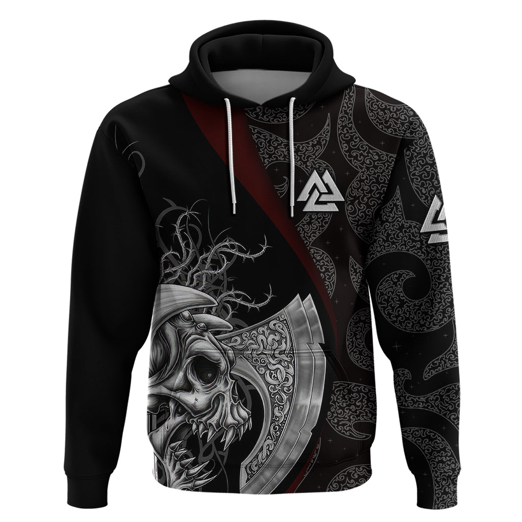 Viking Valhalla Hoodie Skull And Axe TS04