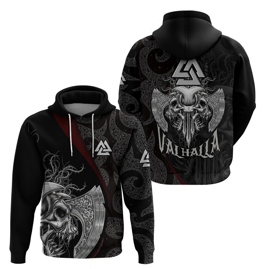 Viking Valhalla Hoodie Skull And Axe TS04