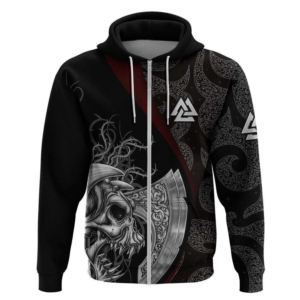 Viking Valhalla Hoodie Skull And Axe TS04