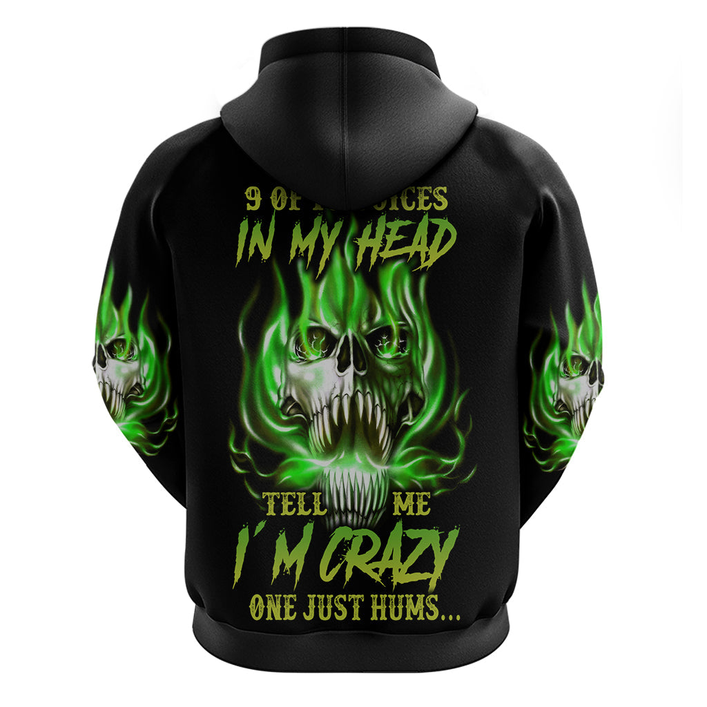9 Of 10 Voices In My Head Fire Skull Hoodie TS04