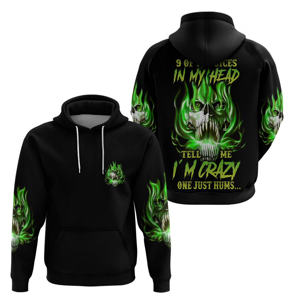 9 Of 10 Voices In My Head Fire Skull Hoodie TS04