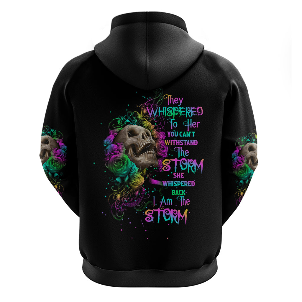 I Am The Storm Tie Dye Rose Skull Hoodie TS04