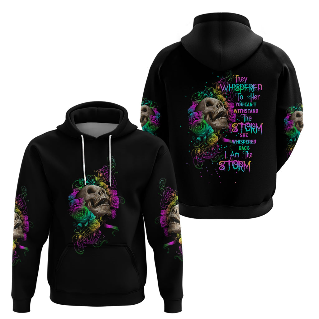 I Am The Storm Tie Dye Rose Skull Hoodie TS04