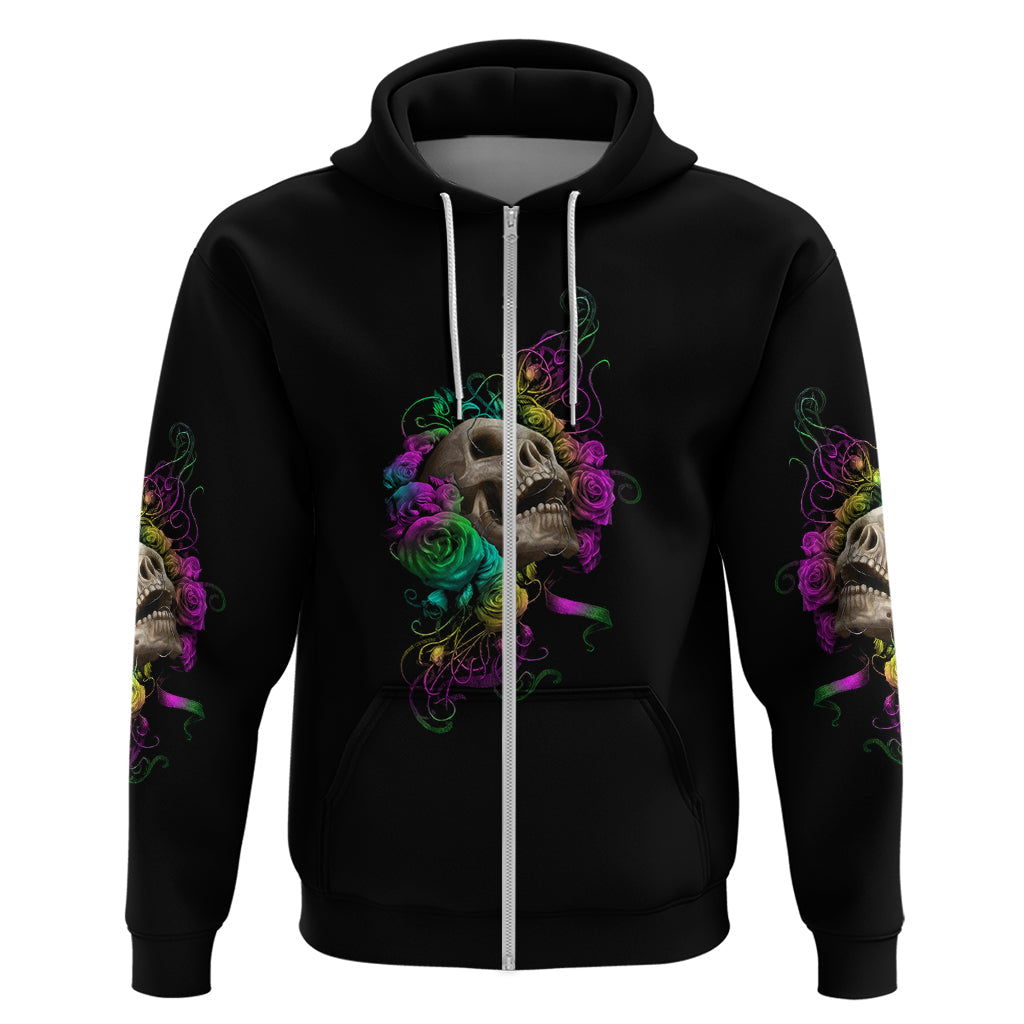 I Am The Storm Tie Dye Rose Skull Hoodie TS04