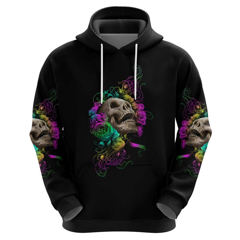 I Am The Storm Tie Dye Rose Skull Hoodie TS04