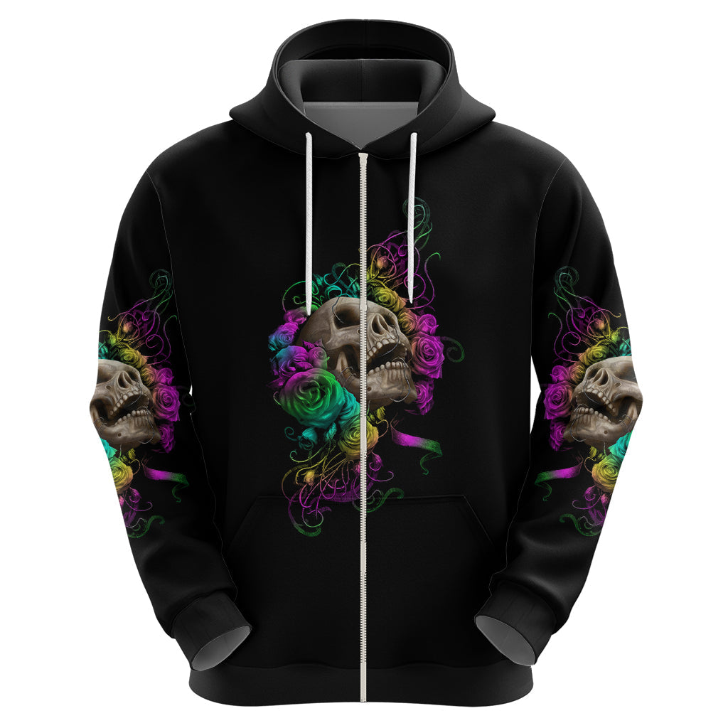 I Am The Storm Tie Dye Rose Skull Hoodie TS04