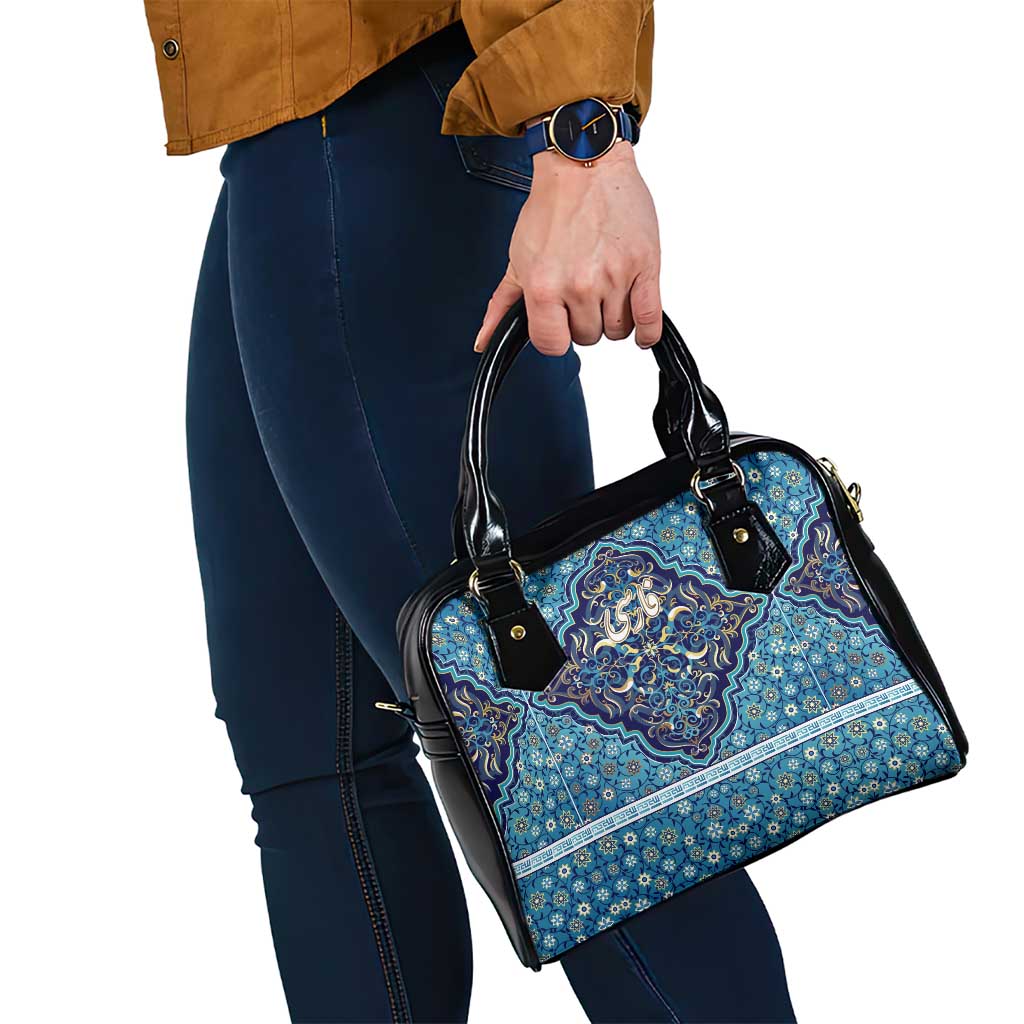 Iranian Mosaic Art Pattern Shoulder Handbag with Persian Calligraphy and Flag Accents TS04