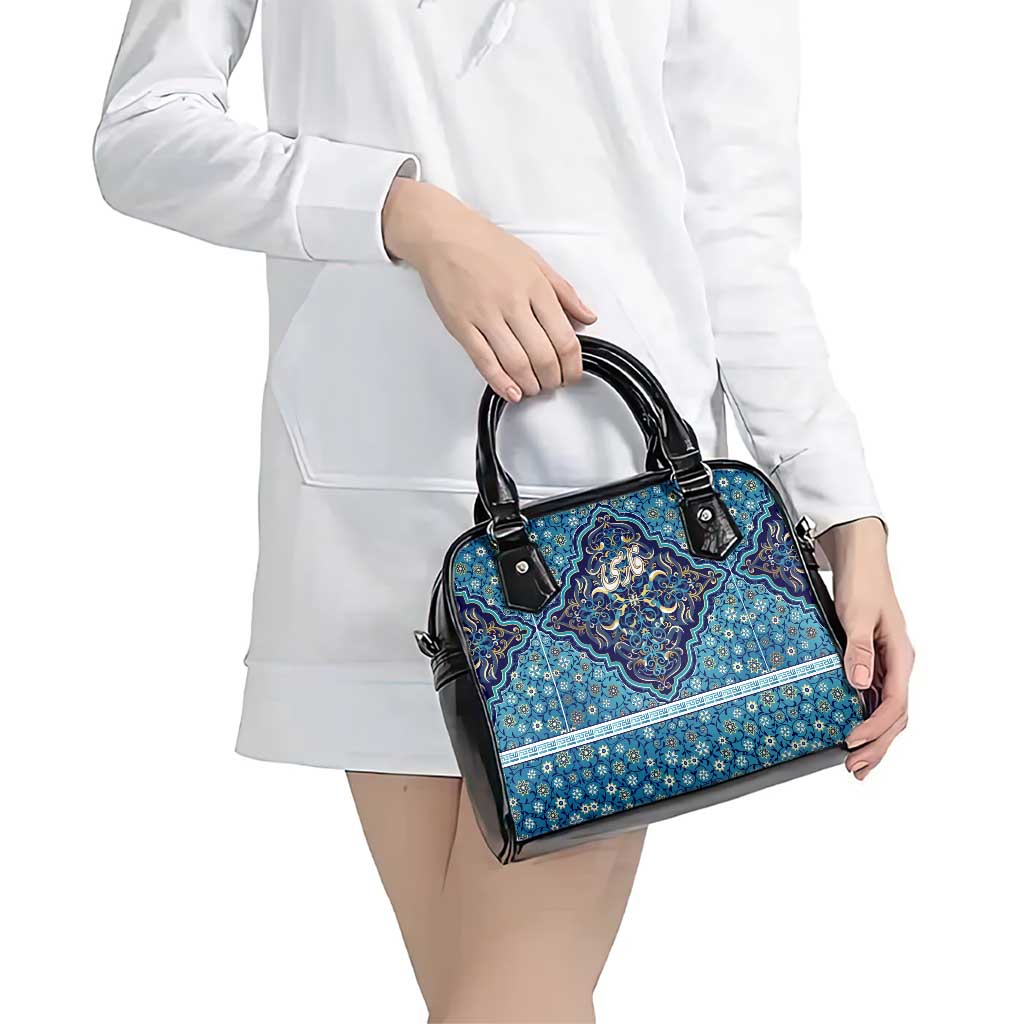 Iranian Mosaic Art Pattern Shoulder Handbag with Persian Calligraphy and Flag Accents TS04
